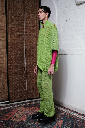 COIL HAND KNITTED PANTS IN LIME