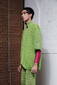 COIL HAND KNITTED SHIRT IN LIME