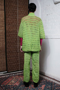 COIL HAND KNITTED SHIRT IN LIME