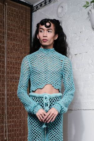 FISHNET SCALLOP TOP