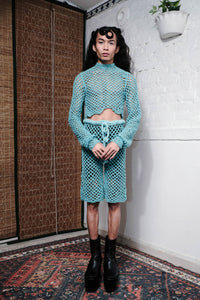 FISHNET SCALLOP SHORTS