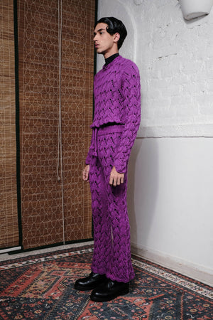 CABLE HAND KNITTED  PANTS