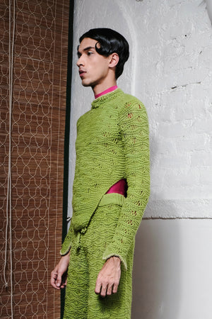 KNOT TIE LOOP TOP IN LIME
