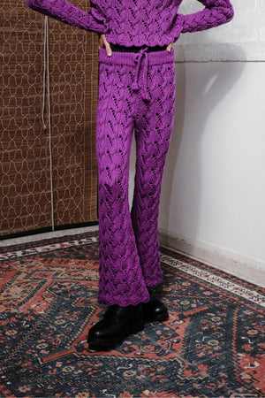 CABLE HAND KNITTED  PANTS