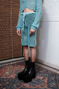 FISHNET SCALLOP SHORTS