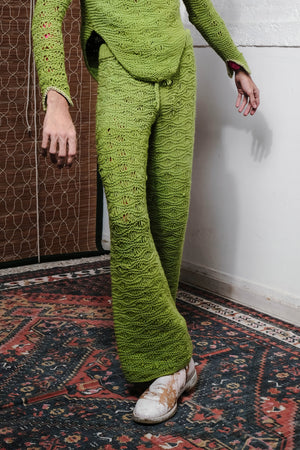 KNOT TIE LOOP PANTS IN LIME
