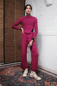KNOT TIE LOOP TOP IN MAGENTA