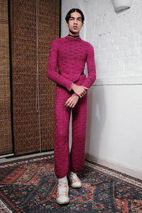 KNOT TIE LOOP TOP IN MAGENTA