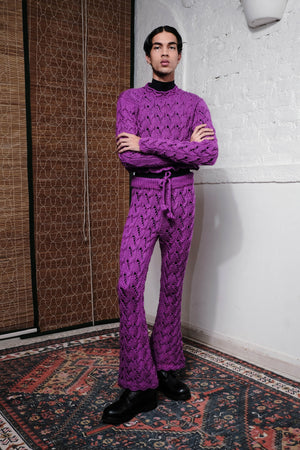 CABLE HAND KNITTED  PANTS