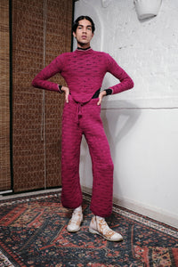 KNOT TIE LOOP TOP IN MAGENTA