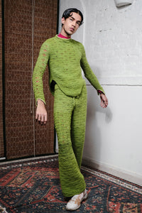 KNOT TIE LOOP PANTS IN LIME