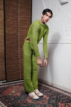 KNOT TIE LOOP PANTS IN LIME