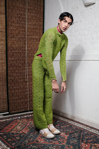 KNOT TIE LOOP PANTS IN LIME