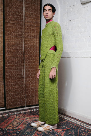 KNOT TIE LOOP TOP IN LIME