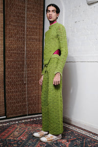 KNOT TIE LOOP TOP IN LIME