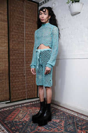 FISHNET SCALLOP TOP