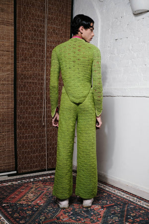 KNOT TIE LOOP PANTS IN LIME