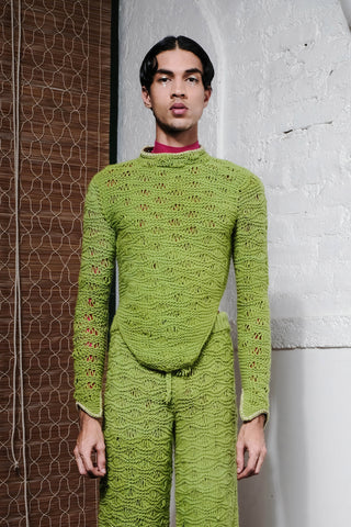 KNOT TIE LOOP TOP IN LIME