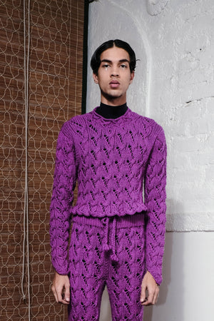 CABLE HAND KNITTED TOP