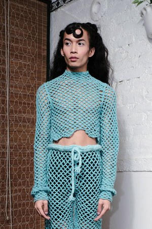 FISHNET SCALLOP TOP