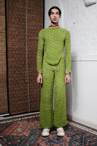 KNOT TIE LOOP PANTS IN LIME