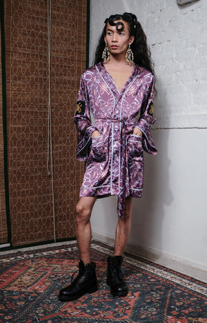 ALL OVER QUOD MONOGRAM  KIMONO DRESS