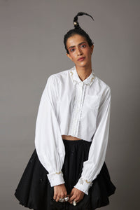 SUMMER CROP EMBROIDERY SHIRT