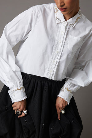 SUMMER CROP EMBROIDERY SHIRT