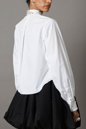 SUMMER CROP EMBROIDERY SHIRT