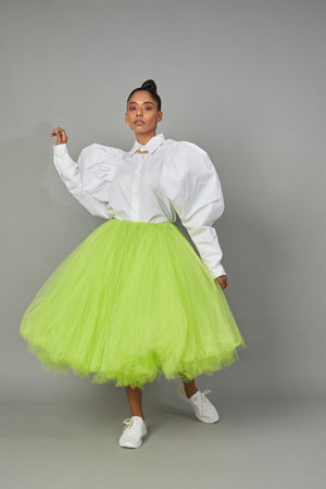 THALIA FT. BOTTLEBRUSH TULLE SKIRT LIME