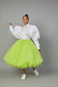 THALIA FT. BOTTLEBRUSH TULLE SKIRT LIME
