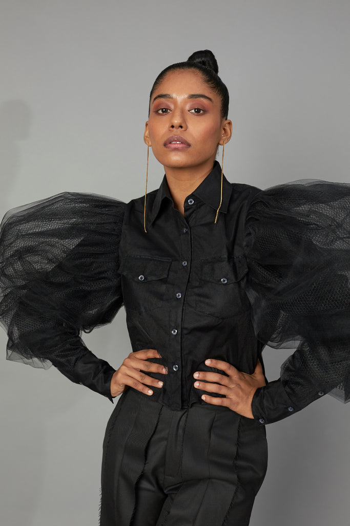 WOLF WING TULLE BLOUSE