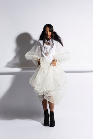 PARACHUTE DRESS IVORY