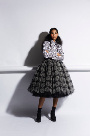POLKA CHECKS SKIRT