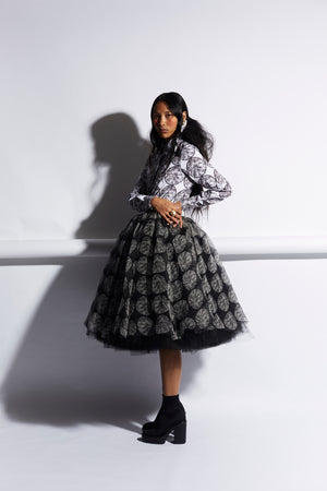 POLKA CHECKS SKIRT