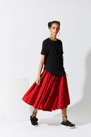 QUOD SLIP SKIRT Red