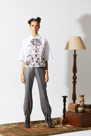 Cuffed Leg Pants Grey