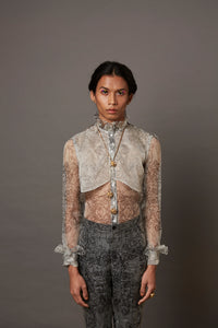 MULTI FACE SHEER SILK SHIRT
