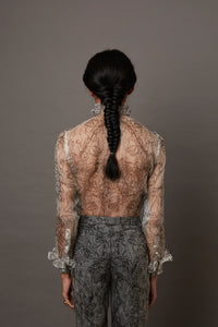 MULTI FACE SHEER SILK SHIRT