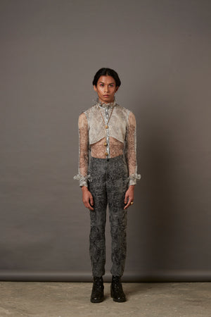 MULTI FACE SHEER SILK SHIRT