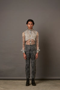 MULTI FACE SHEER SILK SHIRT