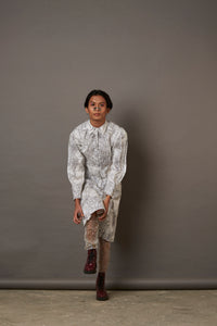 MULTI FACE SILK OVERLAY SHIRT DRESS