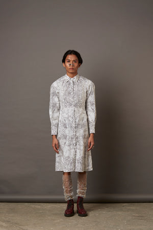 MULTI FACE SILK OVERLAY SHIRT DRESS