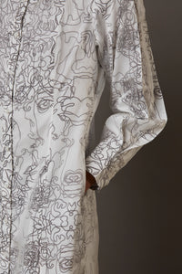 MULTI FACE SILK OVERLAY SHIRT DRESS