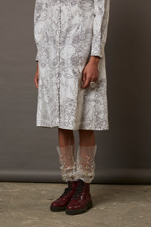 MULTI FACE SILK OVERLAY SHIRT DRESS