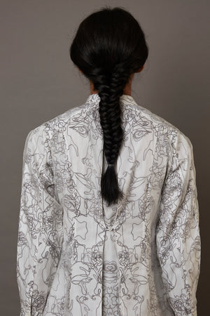 MULTI FACE SILK OVERLAY SHIRT DRESS