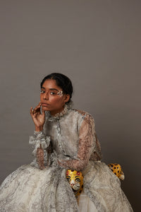 MULTI FACE SHEER SILK SHIRT
