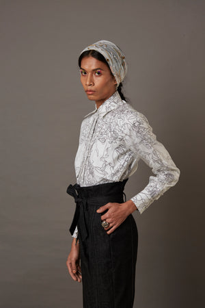 MULTI FACE SILK OVERLAY SHIRT