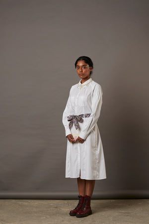 TWO POCKET SHIRT DRESS WITH BANARASI BROCADE BELT