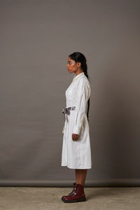 TWO POCKET SHIRT DRESS WITH BANARASI BROCADE BELT